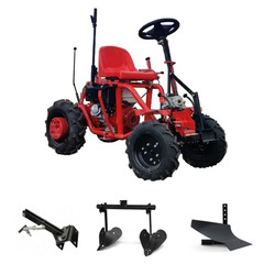 Мотоблок Беларус-012WM с модулем МТ-1, ВОМ, колесами 6.0 х 12 и двигателем Weima 188F 13 л.с. В комплекте: сцепка, плуг, двойной окучник